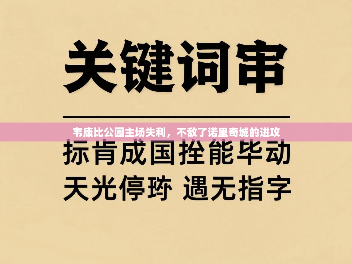 韦康比公园主场失利，不敌了诺里奇城的进攻